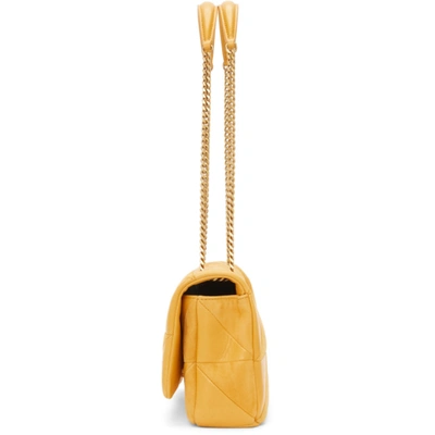 Shop Saint Laurent Yellow Medium 'carré Rive Gauche' Jamie Bag In 7004 Saffran