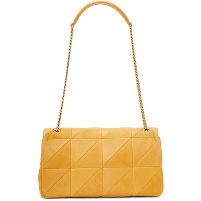 Shop Saint Laurent Yellow Medium 'carré Rive Gauche' Jamie Bag In 7004 Saffran