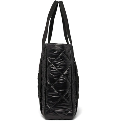 Shop Opening Ceremony Black Quilted Box Logo Tote Bag In Black/off White