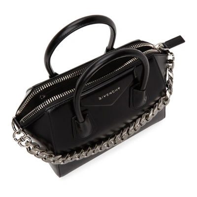 Shop Givenchy Black Chain Small Antigona Bag In 001 Black