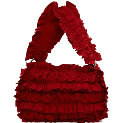 Shop Molly Goddard Red Frill Shoulder Bag