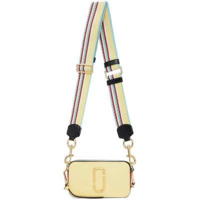 Shop Marc Jacobs Yellow & Blue 'the Snapshot' Bag In 741 Pastel Yellow Mu