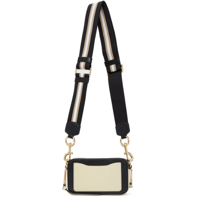 Shop Marc Jacobs Off-white & Black 'the Snapshot' Bag In 136 New Cloud White