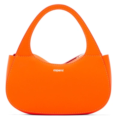 Shop Coperni Orange Micro Baguette Swipe Bag In Neon Orange