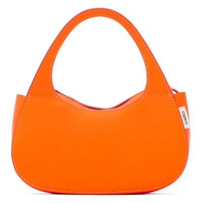 Shop Coperni Orange Micro Baguette Swipe Bag In Neon Orange
