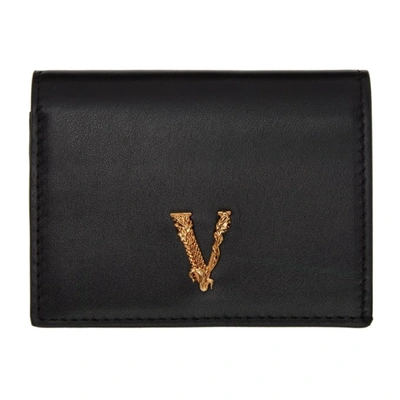 Shop Versace Black & Gold Virtus Wallet In Kvo41 Black Gold