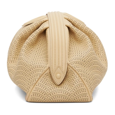 Shop Alaïa Beige Vienne Vague Samia 35 Pouch In 148 Desert