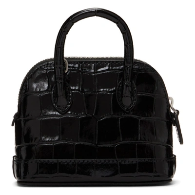 Shop Balenciaga Black Croc Mini Ville Bag In 1090 Black