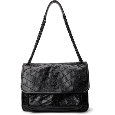 Shop Saint Laurent Black Medium Niki Shoulder Bag In 1000 Black