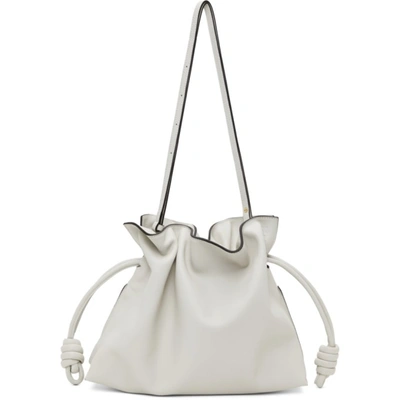 Shop Loewe Off-white Flamenco Clutch In 1950 Soft White