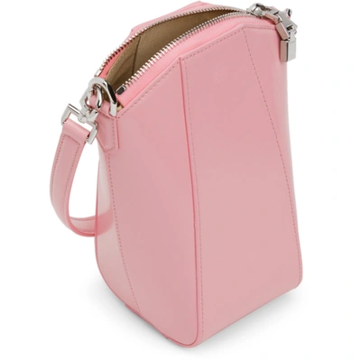 Shop Givenchy Pink Vertical Mini Antigona Bag In 661 Baby Pink