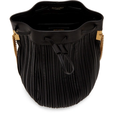 Shop Saint Laurent Black Talitha Bucket Bag In 1000 Black