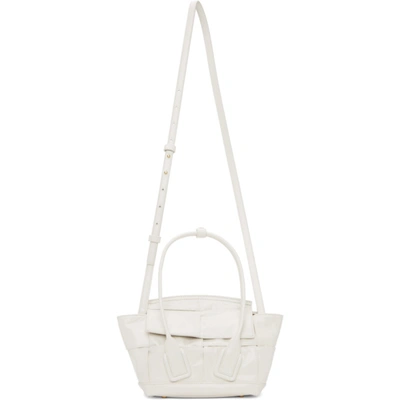 Shop Bottega Veneta Off-white Small Arco Tote In 9009 White Gold