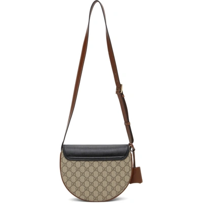 Shop Gucci Black & Brown Small Padlock Shoulder Bag In 9785 Black/brown