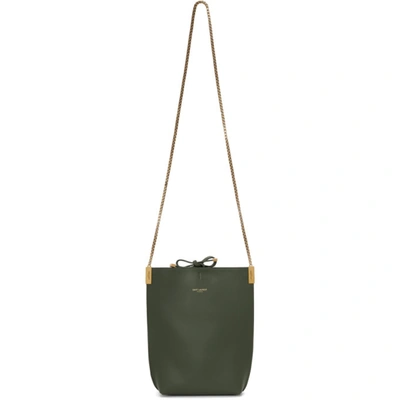 Shop Saint Laurent Khaki Mini Suzanne Bag In 3207 Olive