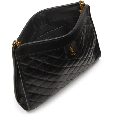 Shop Saint Laurent Black Victoire Bag In 1000 Black