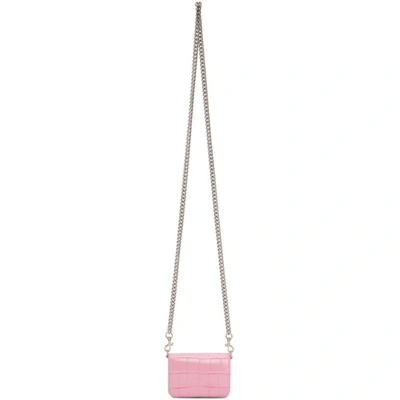 Shop Balenciaga Pink Croc Mini Cash Wallet Bag In 5660 Pink/b