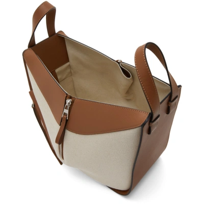 Shop Loewe Off-white & Tan Small Hammock Bag In 3892 Tan/ecru