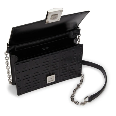 Shop Givenchy Black Embossed Small 4g Chain Bag In 001 Black