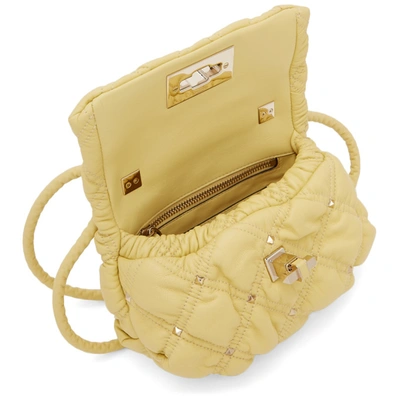 Shop Valentino Yellow Small Spikeme Shoulder Bag In W35 Water Yellow