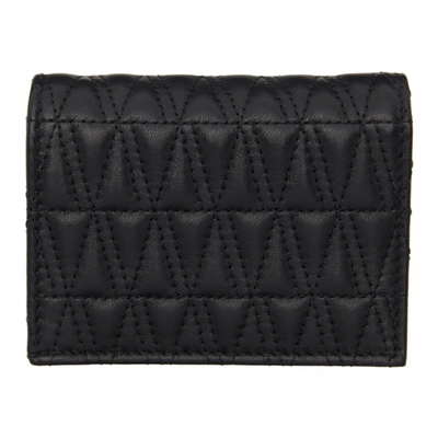 Shop Versace Black Quilted Vitrus Wallet In Dnmov Black