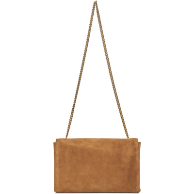 Shop Saint Laurent Reversible Tan Suede Medium Kate Bag In 7761 Cinna/cara