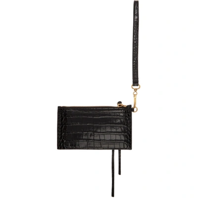 Shop Balenciaga Black Croc Xs Neo Classic Pouch In 1000 Black