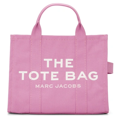Shop Marc Jacobs Pink 'the Small Traveler' Tote In 957 Cyclamen
