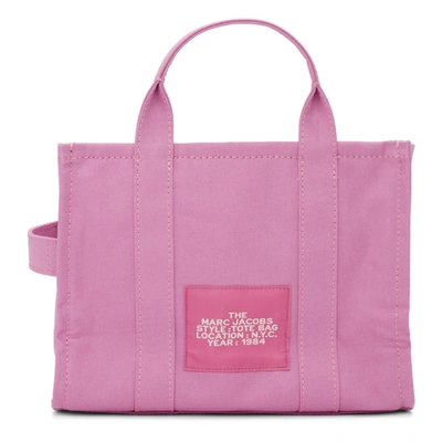 Shop Marc Jacobs Pink 'the Small Traveler' Tote In 957 Cyclamen