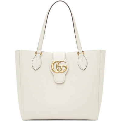 Shop Gucci Off-white Small Dahlia Gg Bag In 9022 Mystic White