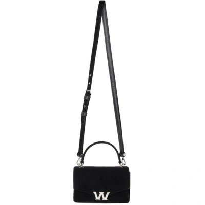 Shop Alexander Wang Black Velvet Mini Legacy Bag In 001 Black