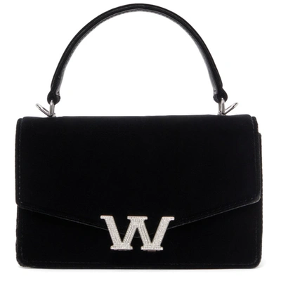 Shop Alexander Wang Black Velvet Mini Legacy Bag In 001 Black