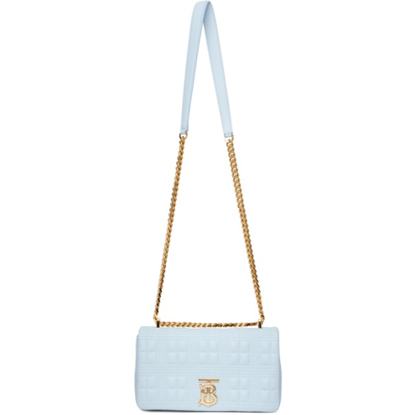 Burberry Blue Quilted Small Lola Bag In 