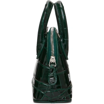 Shop Balenciaga Green Croc Mini Ville Bag In 3090 Forres