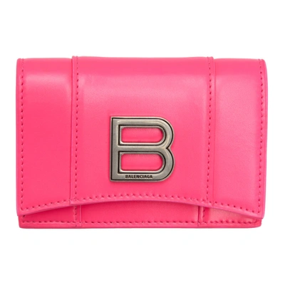 Shop Balenciaga Pink Mini Hourglass Wallet In 5642 Hot Pi