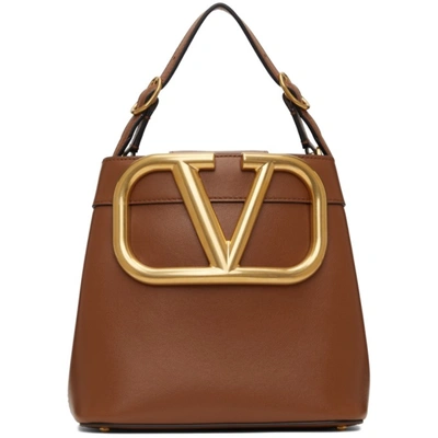 Shop Valentino Brown Supervee Bag In Hg5 Selleri