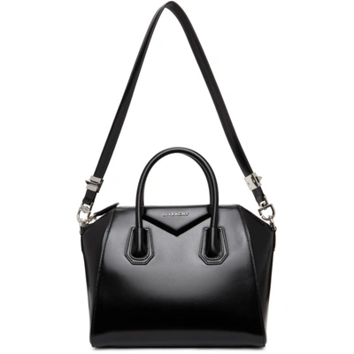 Givenchy Antigona Mini Top Handle Bag In Grained Leather In Black