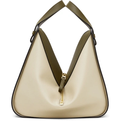 Shop Loewe Green & Off-white Small Hammock Bag In 4366 Autumn