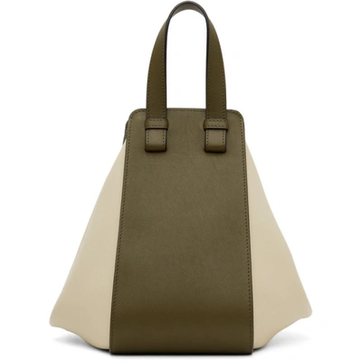 Shop Loewe Green & Off-white Small Hammock Bag In 4366 Autumn