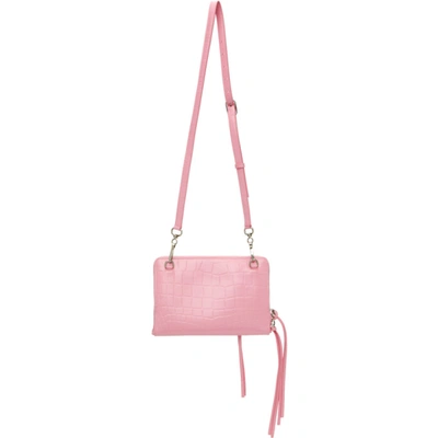 Shop Balenciaga Pink Croc Small Neo Classic Bag In 5616 Pink