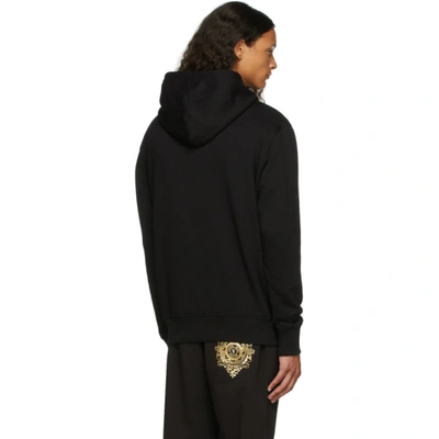 Shop Versace Jeans Couture Black Logo Hoodie In E899 Nero