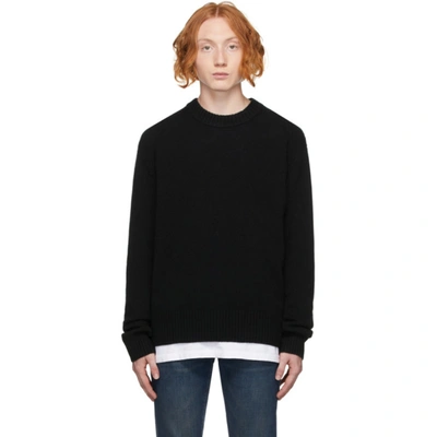 Shop Frame Black Cashmere 'the Crewneck' Sweater In Noir