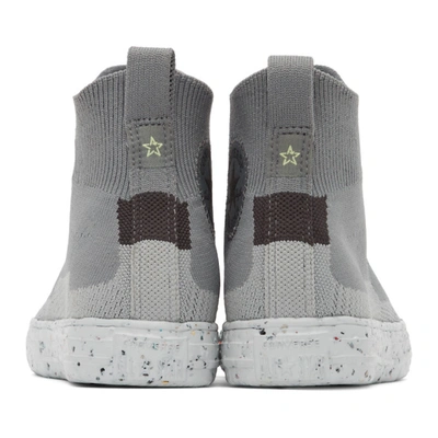 Shop Converse Grey Chuck Taylor All Star Crater Knit High Sneakers In Hi Limestone Grey