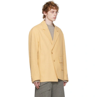 Shop Jacquemus Yellow 'la Veste Novi' Blazer