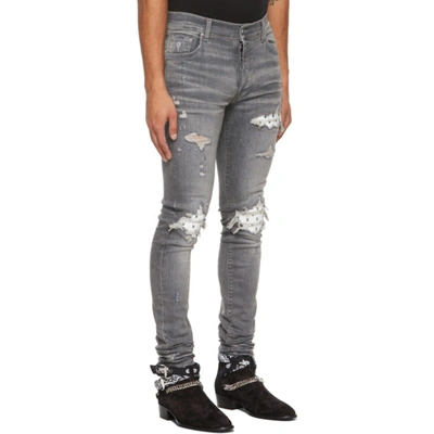 Shop Amiri Grey Playboy Edition Mx1 Jeans In Gray