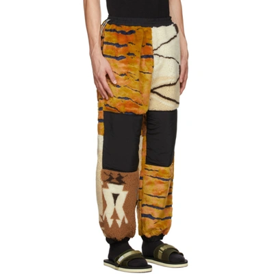 Shop Aries Orange & Off-white Fleece Abstract Lounge Pants In Multi