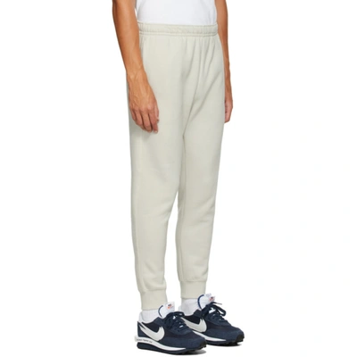 Shop Nike Beige Fleece Sportswear Club Lounge Pants In 072 Light Bone/light