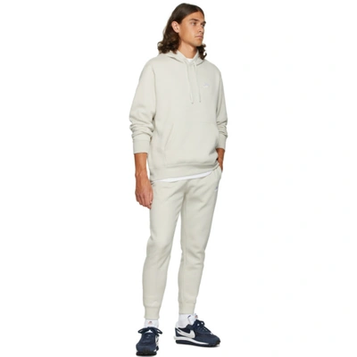 Shop Nike Beige Fleece Sportswear Club Lounge Pants In 072 Light Bone/light