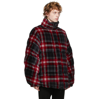 Shop Dolce & Gabbana Reversible Black & Red Quilted Check Jacket In X0800 Stampa