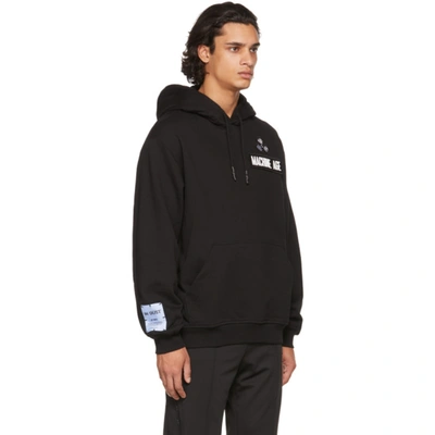 Shop Mcq By Alexander Mcqueen Black Patch Relaxed Hoodie In 1000 Black